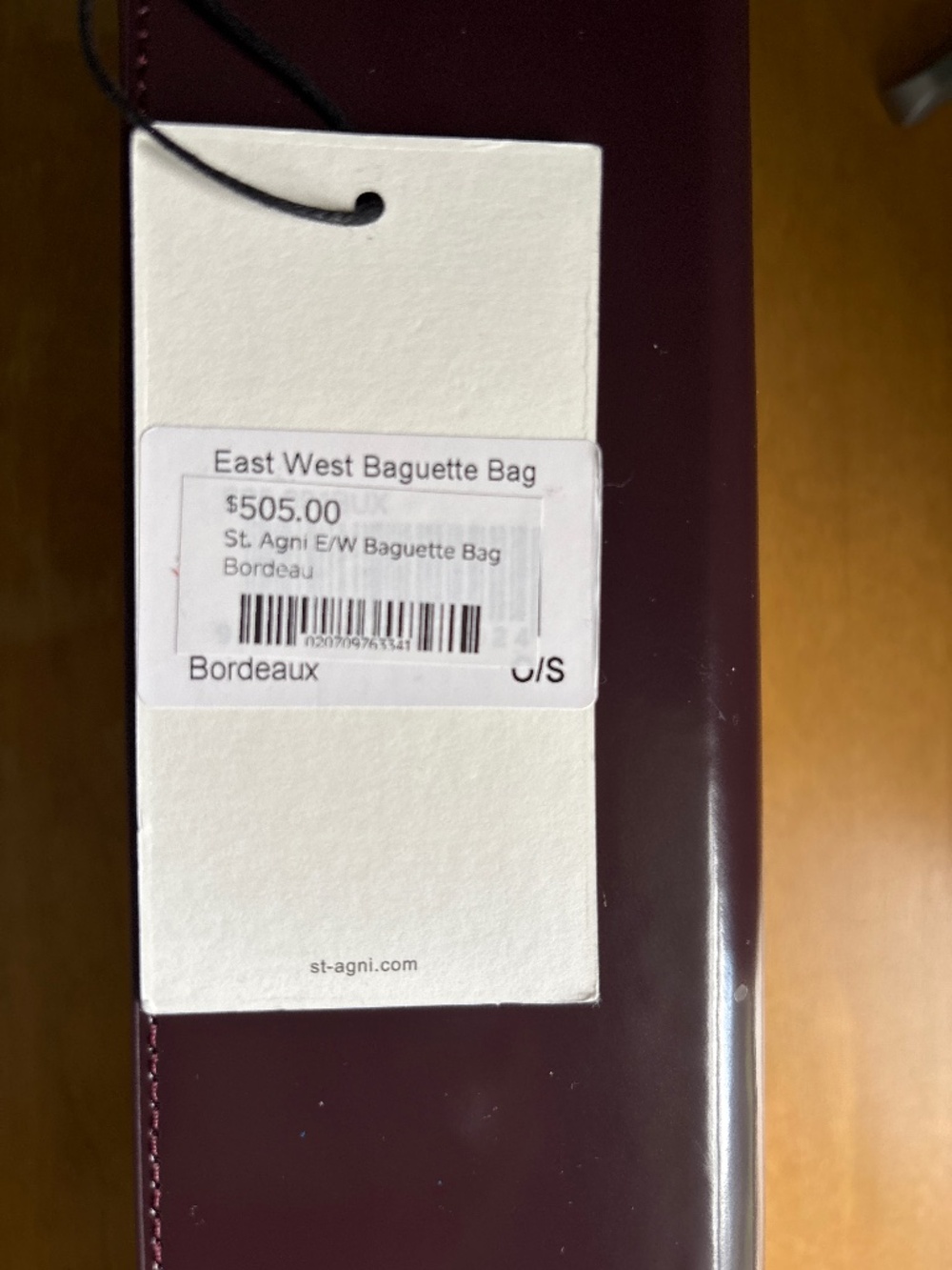St. Agni East West Baguette Bordeaux Bag - Picture 7 of 7